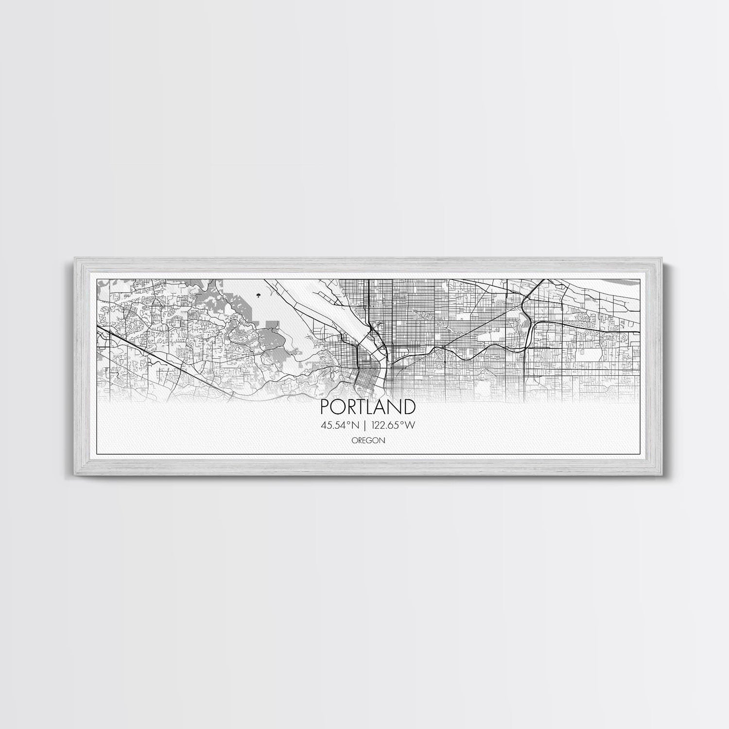 Panoramic Portland City Map, Oregon Art, Map Print, Minimalist Wall Art, Canvas Art, Housewarming Gift, Street Map Art, Closing Gift