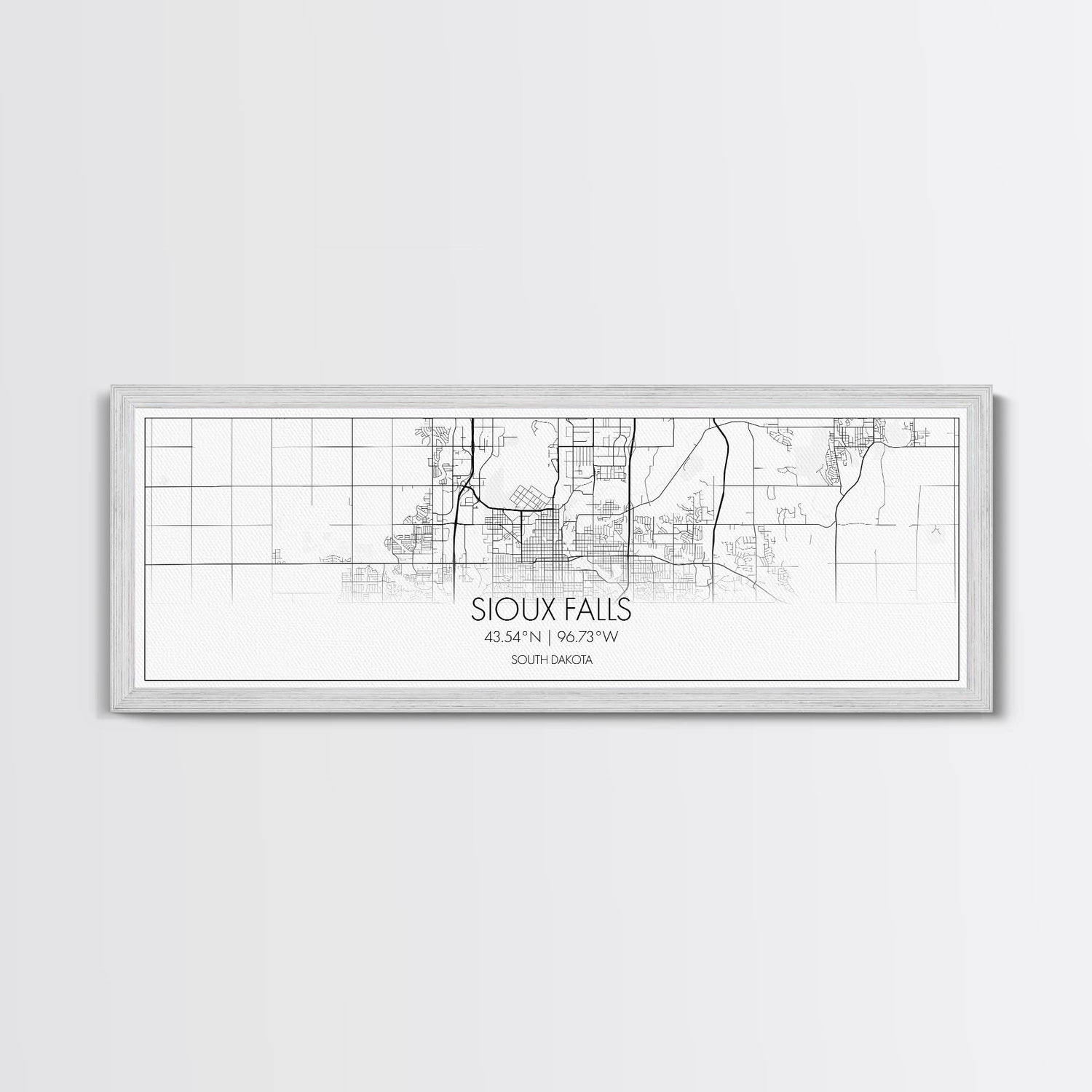 Panoramic Sioux Falls City Map, South Dakota Art, Map Print, Minimalist Wall Art, Canvas Art, Housewarming Gift, Street Map, Closing Gift