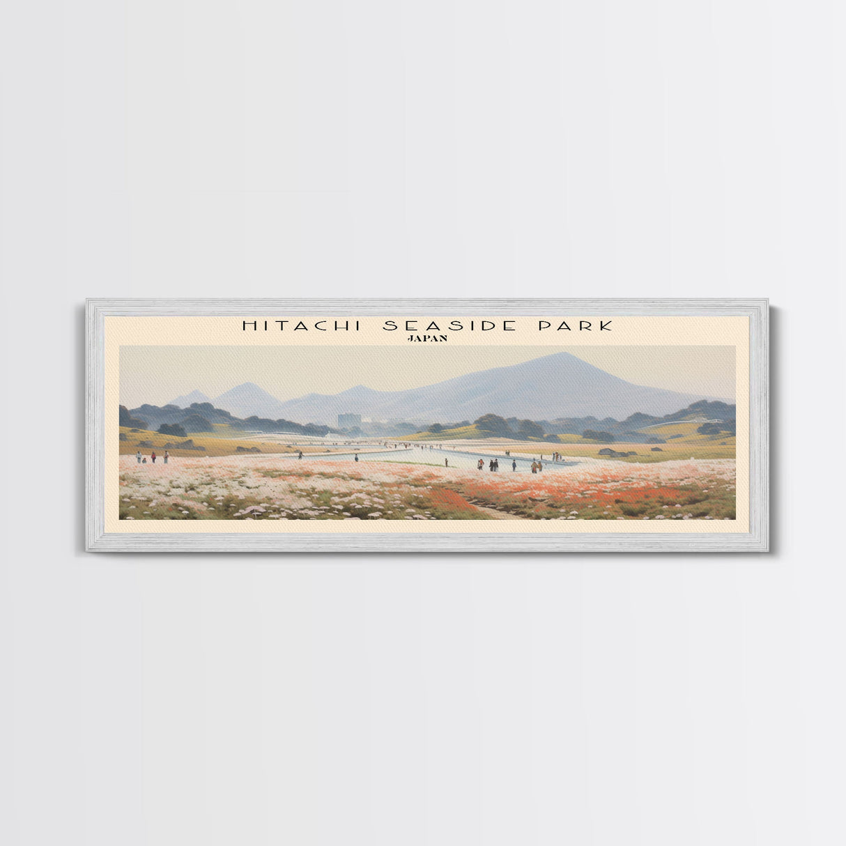 Hitachi Seaside Park COUNTRY | Framed Travel Poster Canvas Print | Trendy Wall Art | Watercolor Painting | Living Room Art | Unique Art