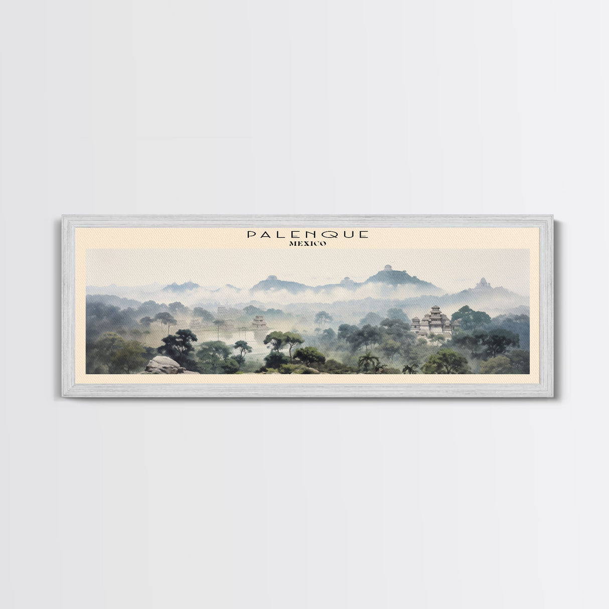 Palenque COUNTRY | Framed Travel Poster Canvas Print | Trendy Wall Art | Watercolor Painting | Living Room Art | Unique Art