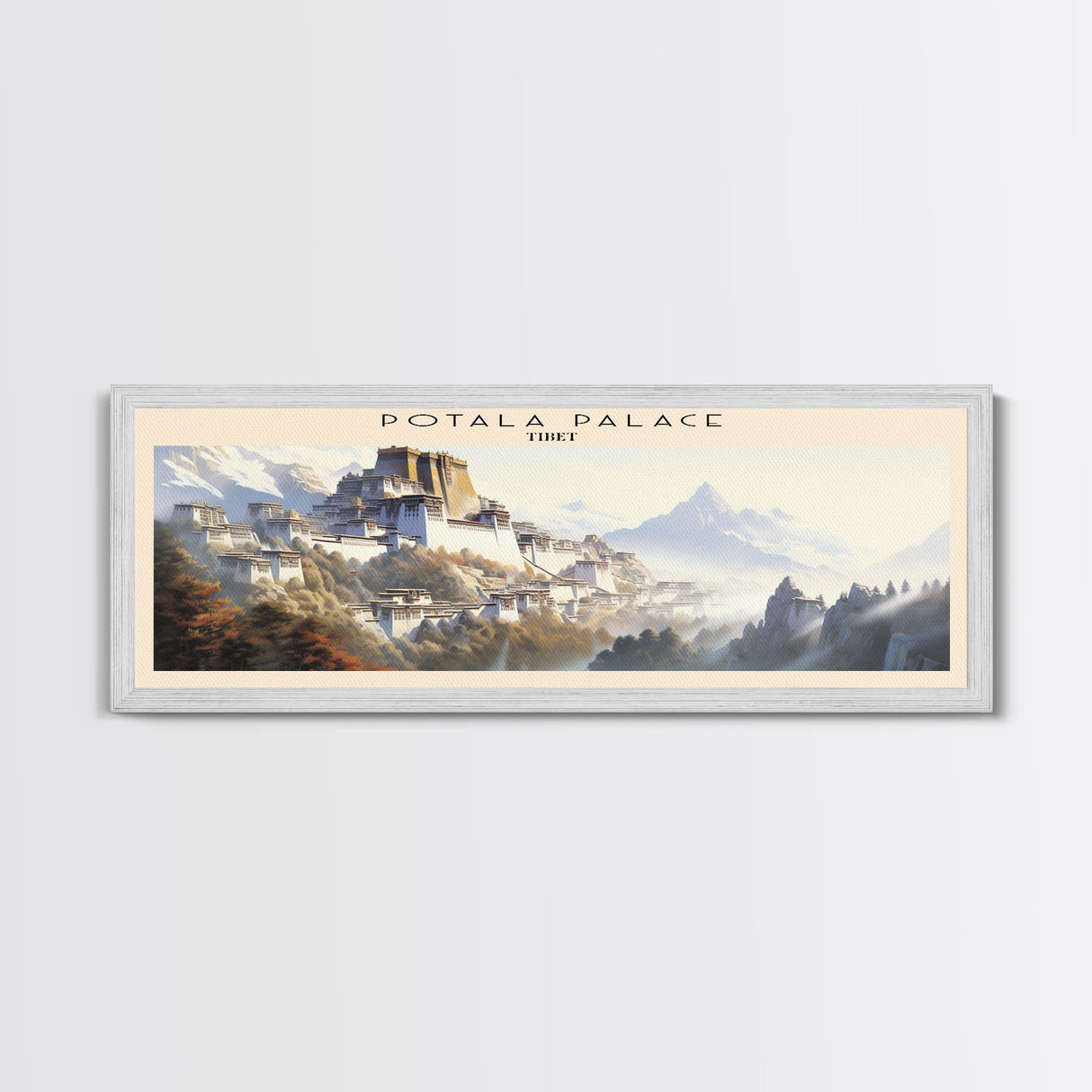 Potala Palace COUNTRY Travel Poster Print, Framed Canvas Print, COUNTRY Travel Art, Wood Framed Art, Wall Hanging, Home Decor