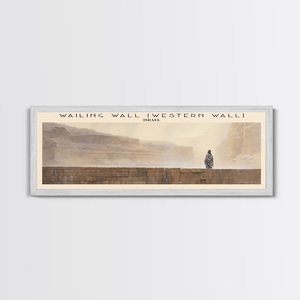 Wailing Wall COUNTRY | Framed Travel Poster Canvas Print | Trendy Wall Art | Watercolor Painting | Living Room Art | Unique Art
