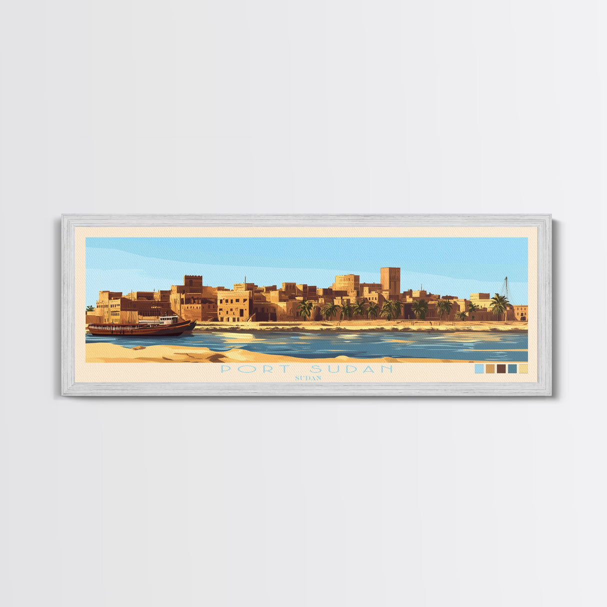 Portoviejo, Ecuador Travel Poster Panoramic Canvas Print, Portoviejo, Ecuador Painting, Ecuador Art, Portoviejo Travel Art, Guest Room Painting