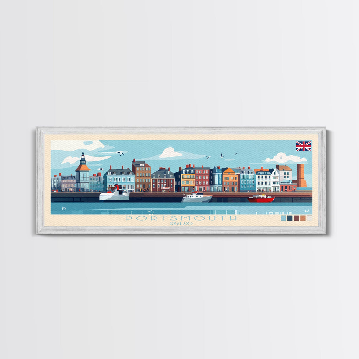 Port Sudan, Sudan Panoramic Travel Poster Canvas Print, Port Sudan, Sudan Painting, Sudan Art, Port Sudan Travel Art, Guest Room Painting