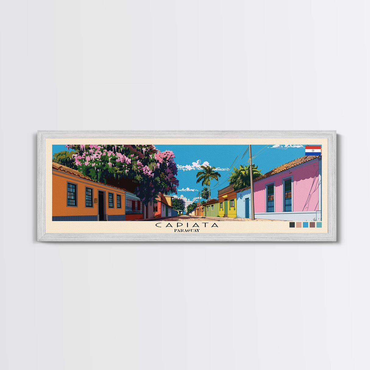 Capiata, Paraguay Panoramic Canvas Print, Capiata, Paraguay Painting, Paraguay Art, Capiata Travel Poster, Travel Art, Guest Room Painting
