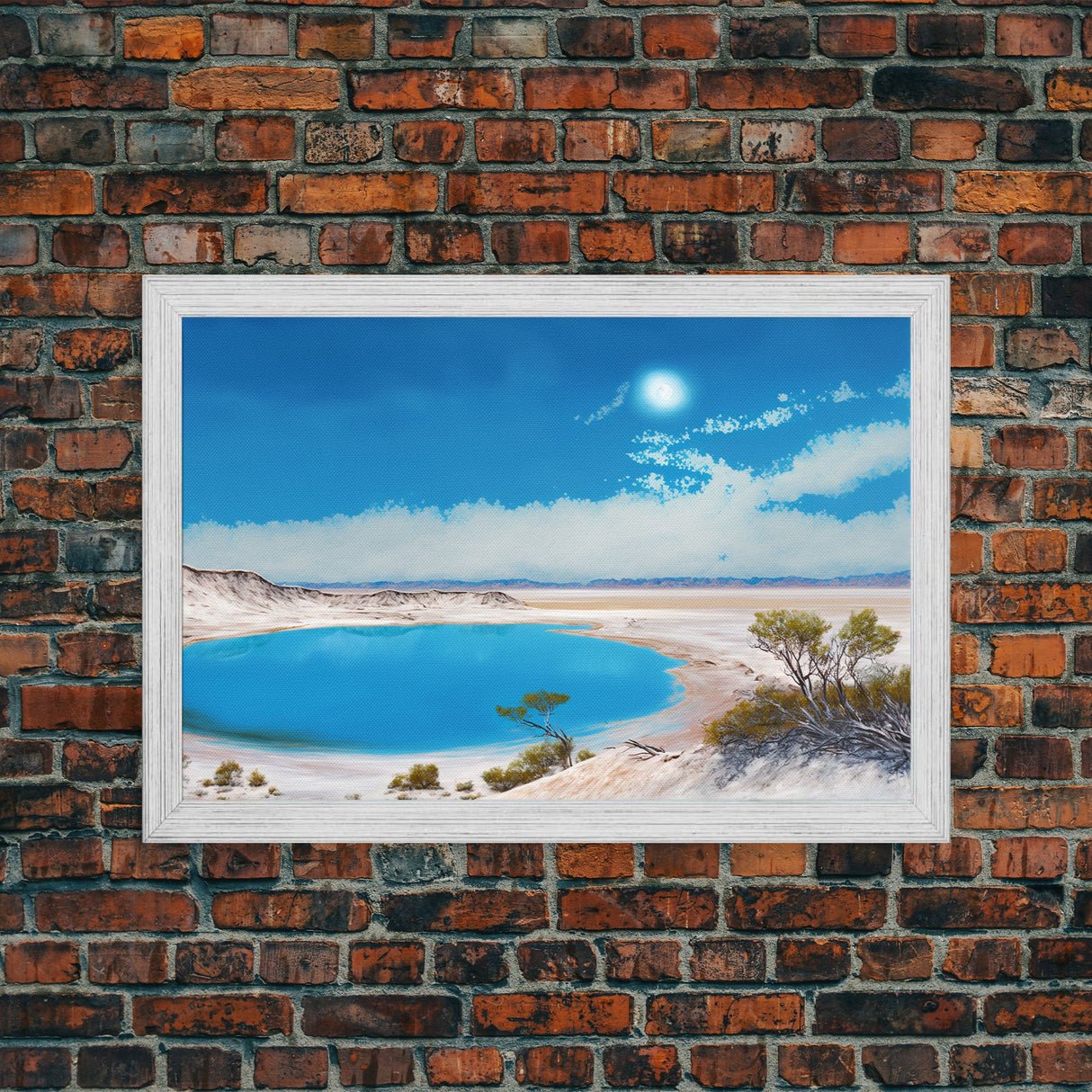 The Blue Lagoon, Tropical Wall Art, Beach Ocean Art, Framed Canvas Print, Colorful Beach House Decor, Above Sofa Art