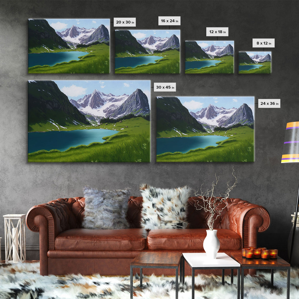 Calm and Serene Landscape Painting, Framed Canvas Print, Canvas Art, Framed wall decor, living room wall art