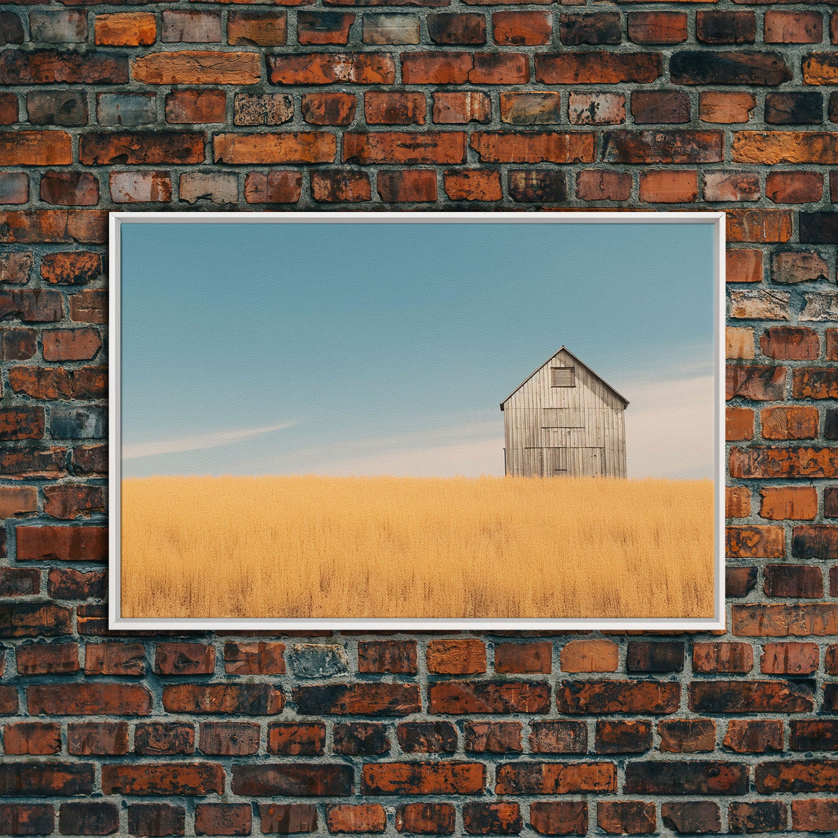 Liminal Spaces, Rustic Farmhouse Wall Decor, Teal Gray Barn Landscape Art Print or Canvas, Country Living Room Wall Decor, Liminal Art