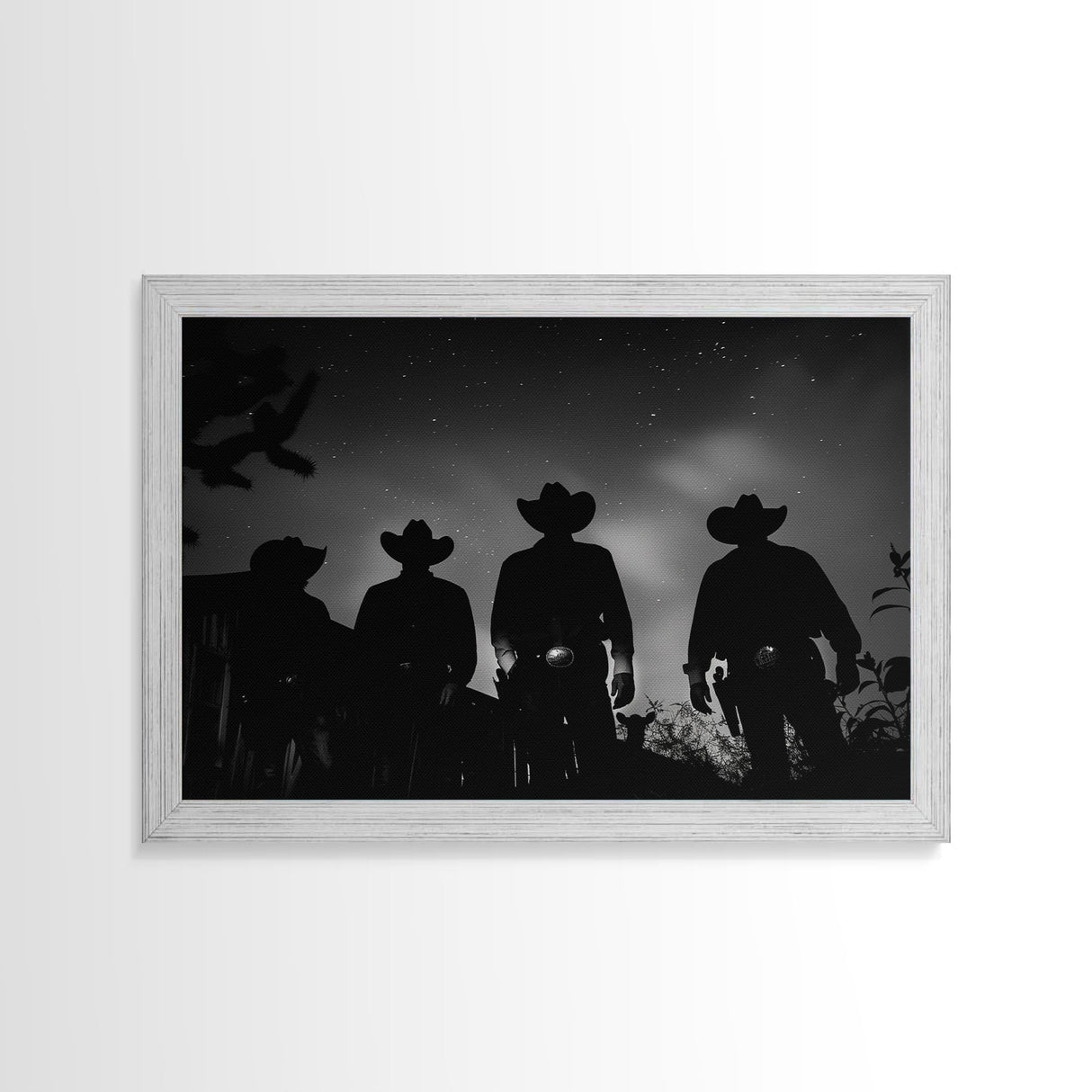 Premium Framed Canvas, Black and White Cowboy Photography Print, Western Decor, Wild West Art, Farmhouse Wall Art, Minimalist Framed Art