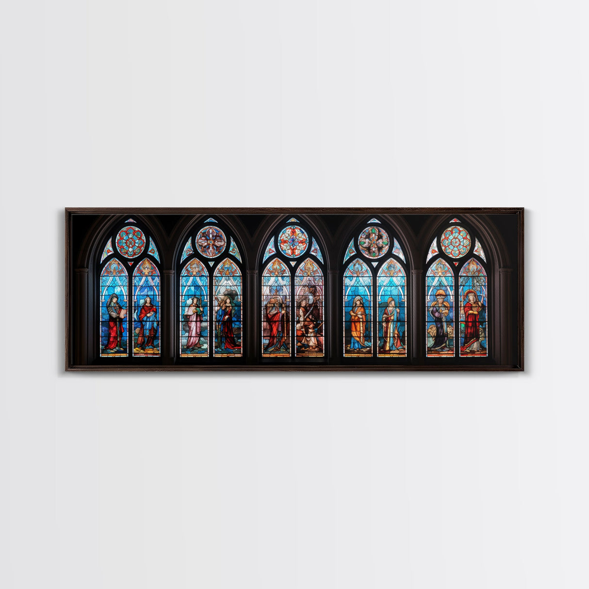 Stained Glass Windows Canvas Print, Stained Glass Painting On Canvas, Church Stained Glass Windows Fine Art Print