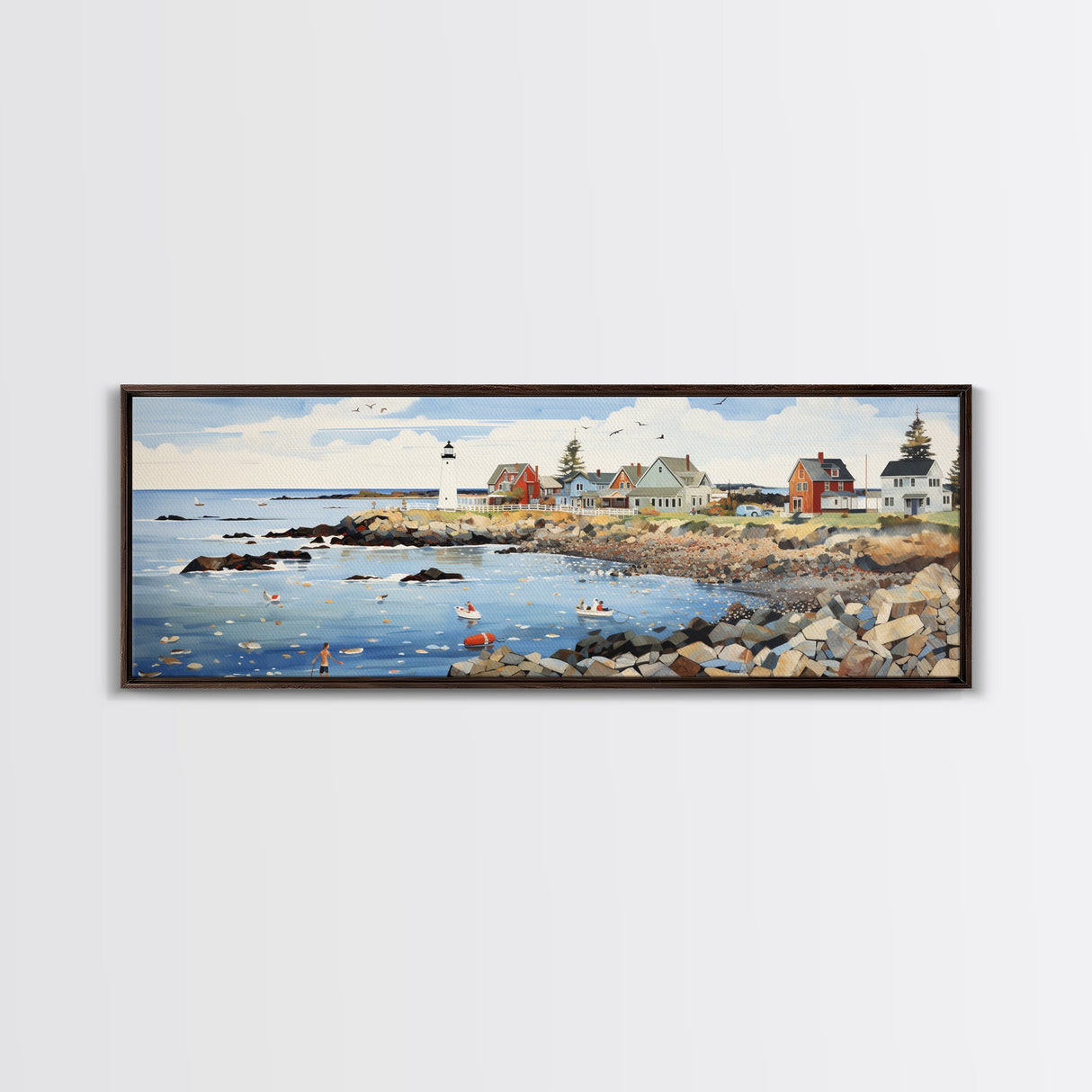 Maine Art Framed Canvas Print - Modern High-Quality Gicle Artwork, Eco Friendly and Durable - Framed Canvas Perfect for Gifts and Home Decor