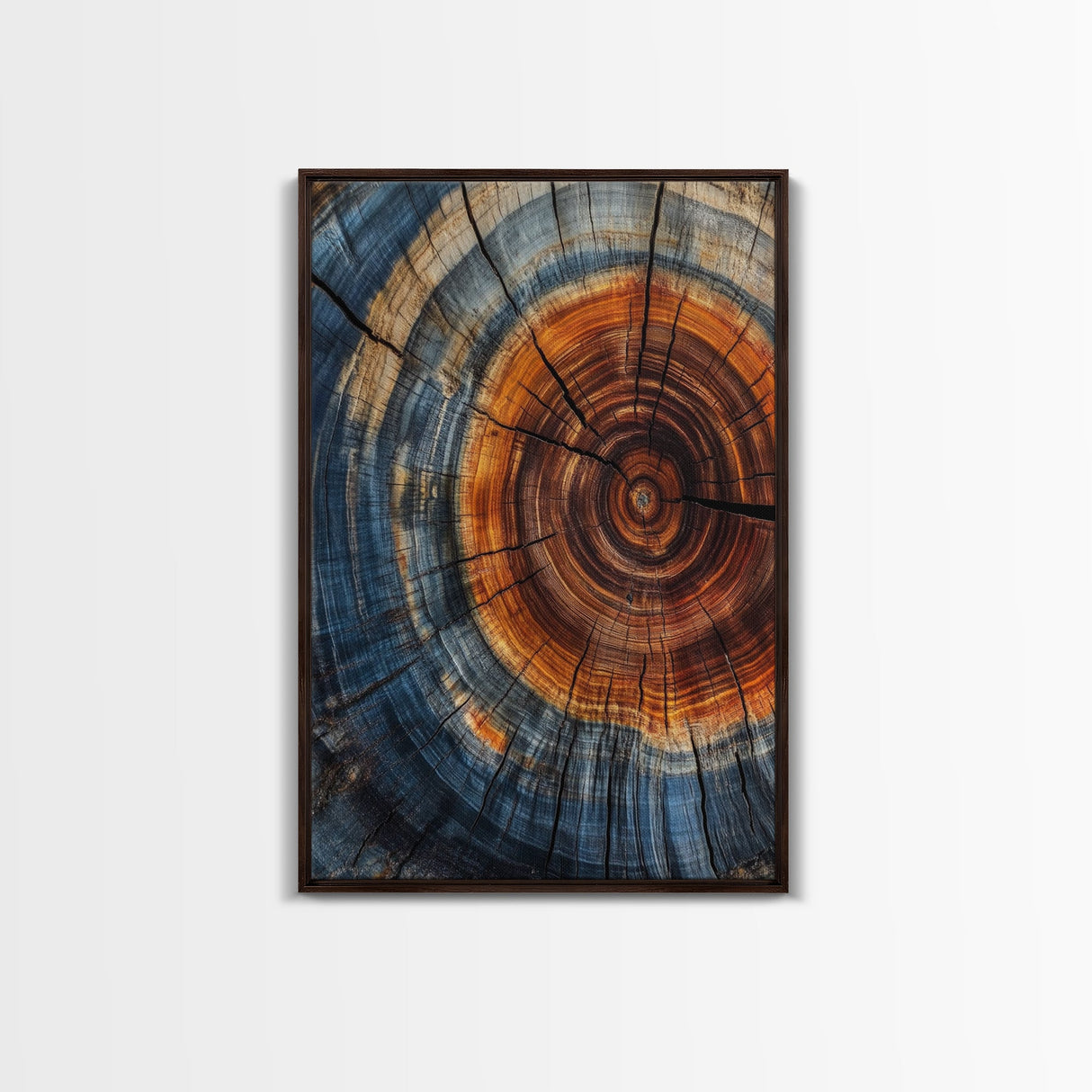 Rustic Home Decor Tree Ring Print, Wood Frame Art, Canvas Print, Abstract Minimalist Modern Farmhouse Wall Art, Living Room Decor