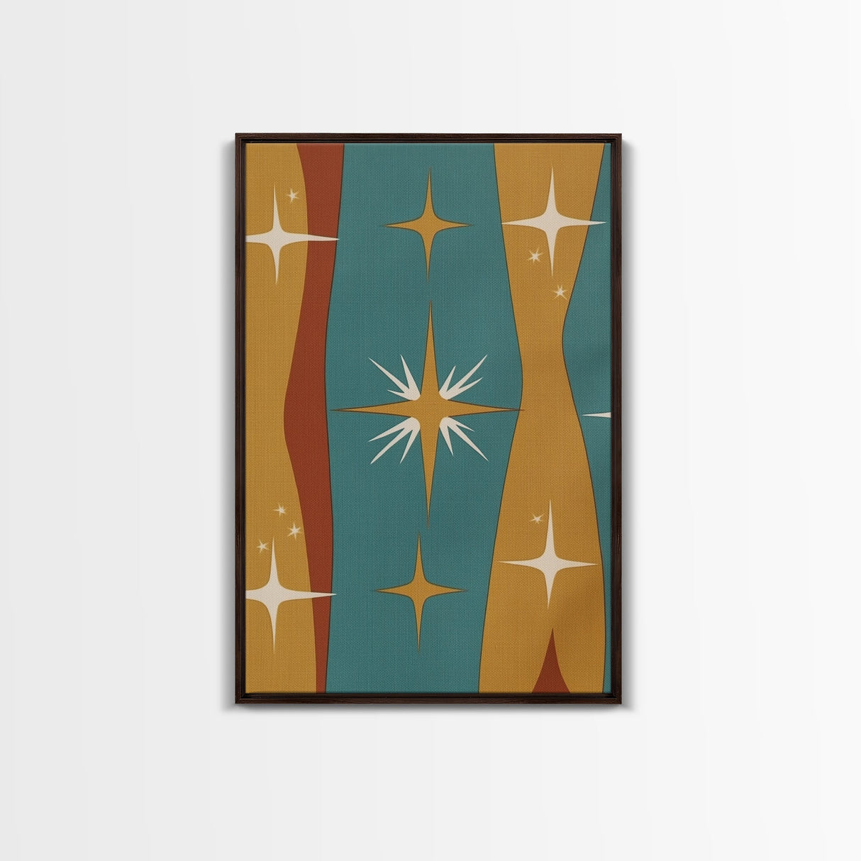 Star Burst - Atomic Age Art - Framed Canvas Print
