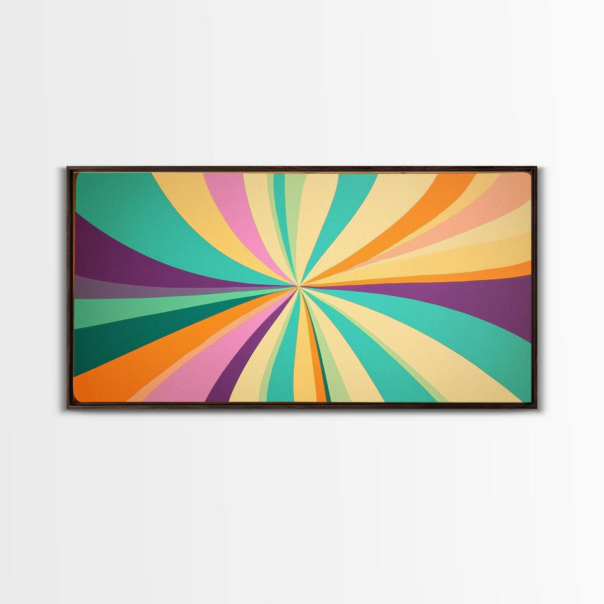 Star Burst Sunset Decor Framed Canvas Print, Mid Century Modern Wall Art, Scandinavian Style Wall Art Home Decor