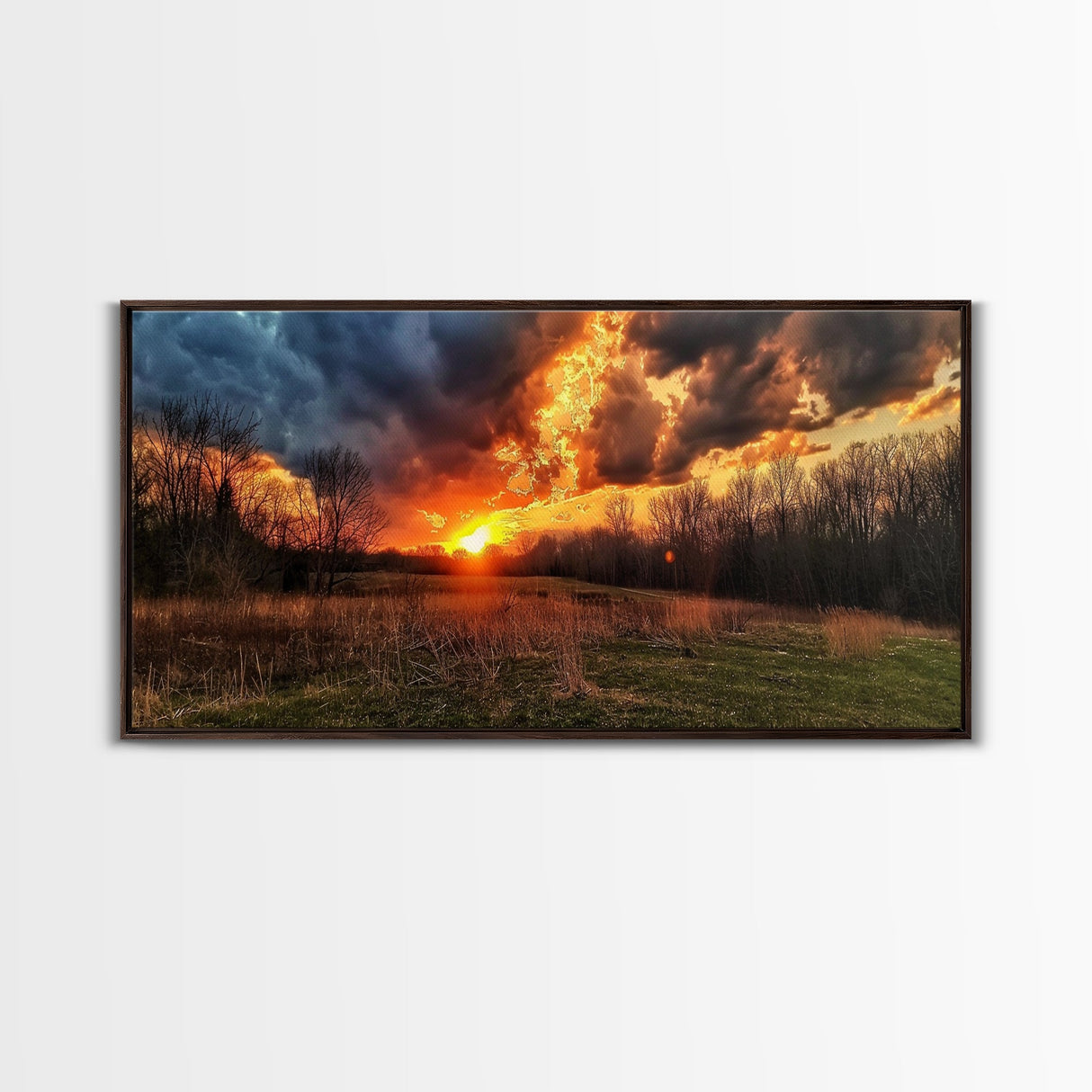 Fields Of East Texas, Framed Canvas Print, Photography Style Landscape Art, Horizontal Decor, Modern Farmhouse Wall Art, Living Room Decor