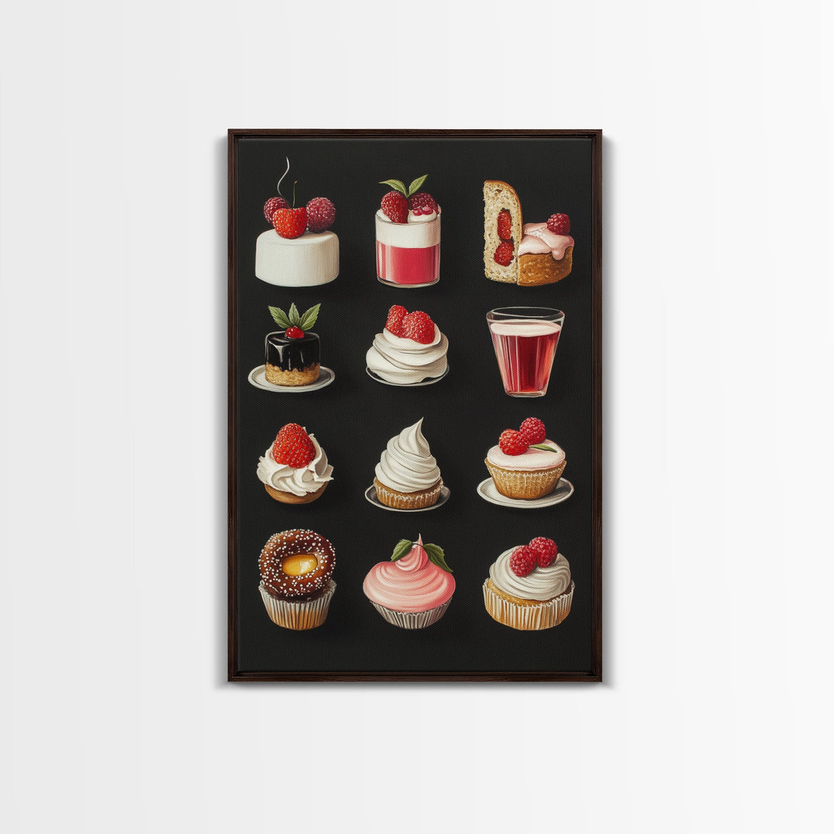 Kawaii Dessert Painting Print, Kitchen Home Decor, Kitchen Wall Art, Minimalist Dining Room Decor, Kawaii Wall Art, Cute Kitchen Decor