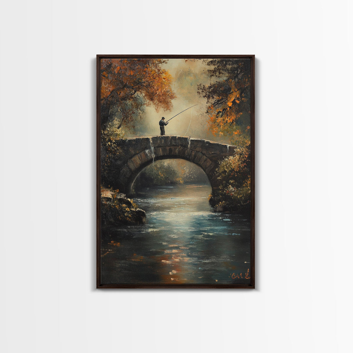 Fly Fishing Art Print on Canvas - Outdoors Gift Idea - Gift For Dad - Fly Fishing Art - Fly Fishing Painting - Trout Fishing - Outdoorsman Gift