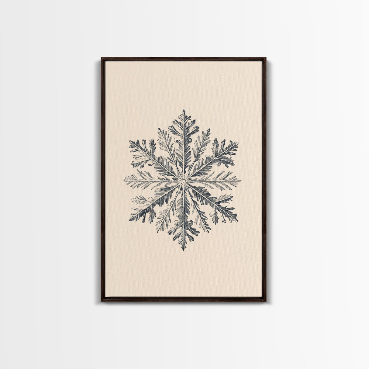Snowflake Canvas Print - Framed Canvas - Minimalist Christmas Art - Boho Christmas Art - Rustic Christmas Art - Winter Decor - Winter Art