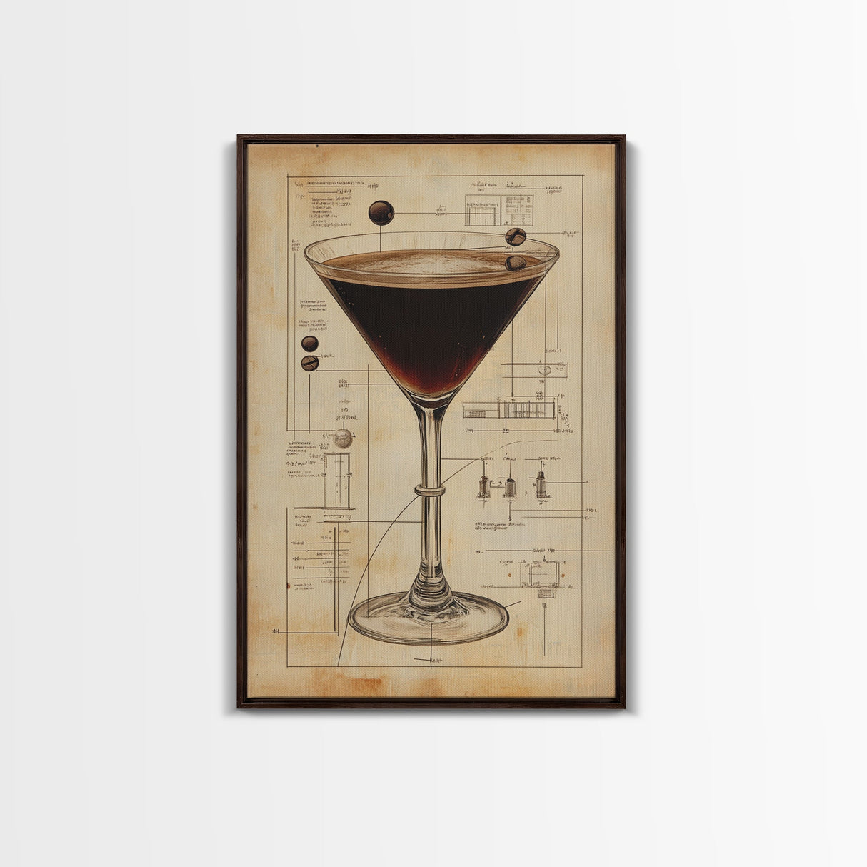Espresso Martini Wall Art Canvas Print, Cocktail Painting, Cocktail Decor, Bar Decor, Home Bar Wall Art, Kitchen Wall Art