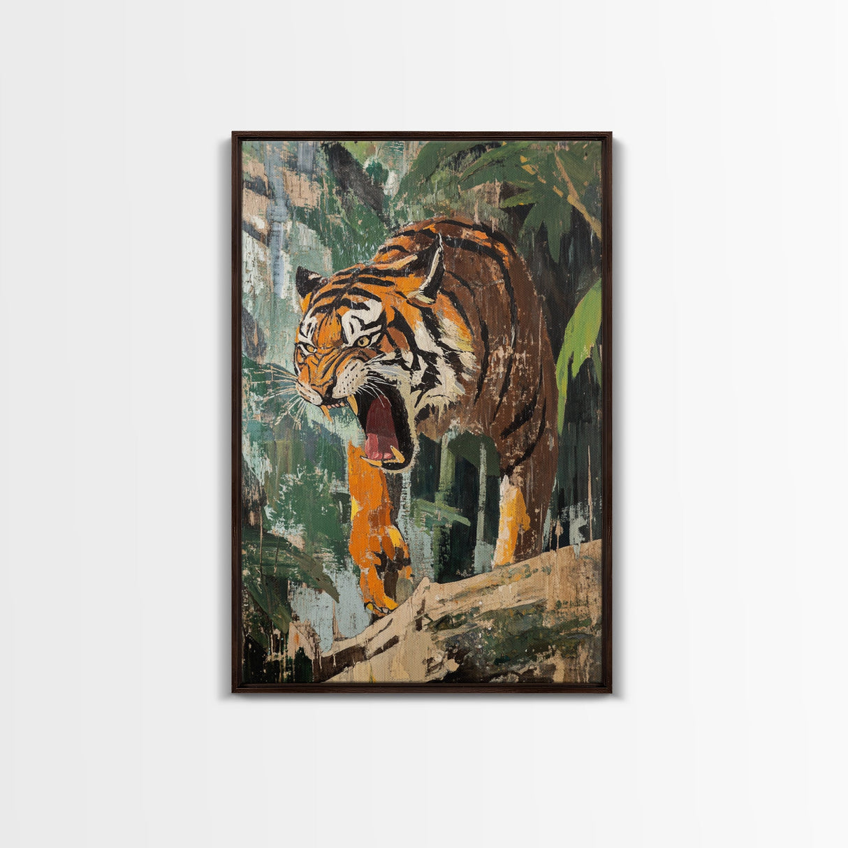 Retro Tiger Painting Canvas Print, Animal Print, Wall Art Home Decor, Tiger Wall Art