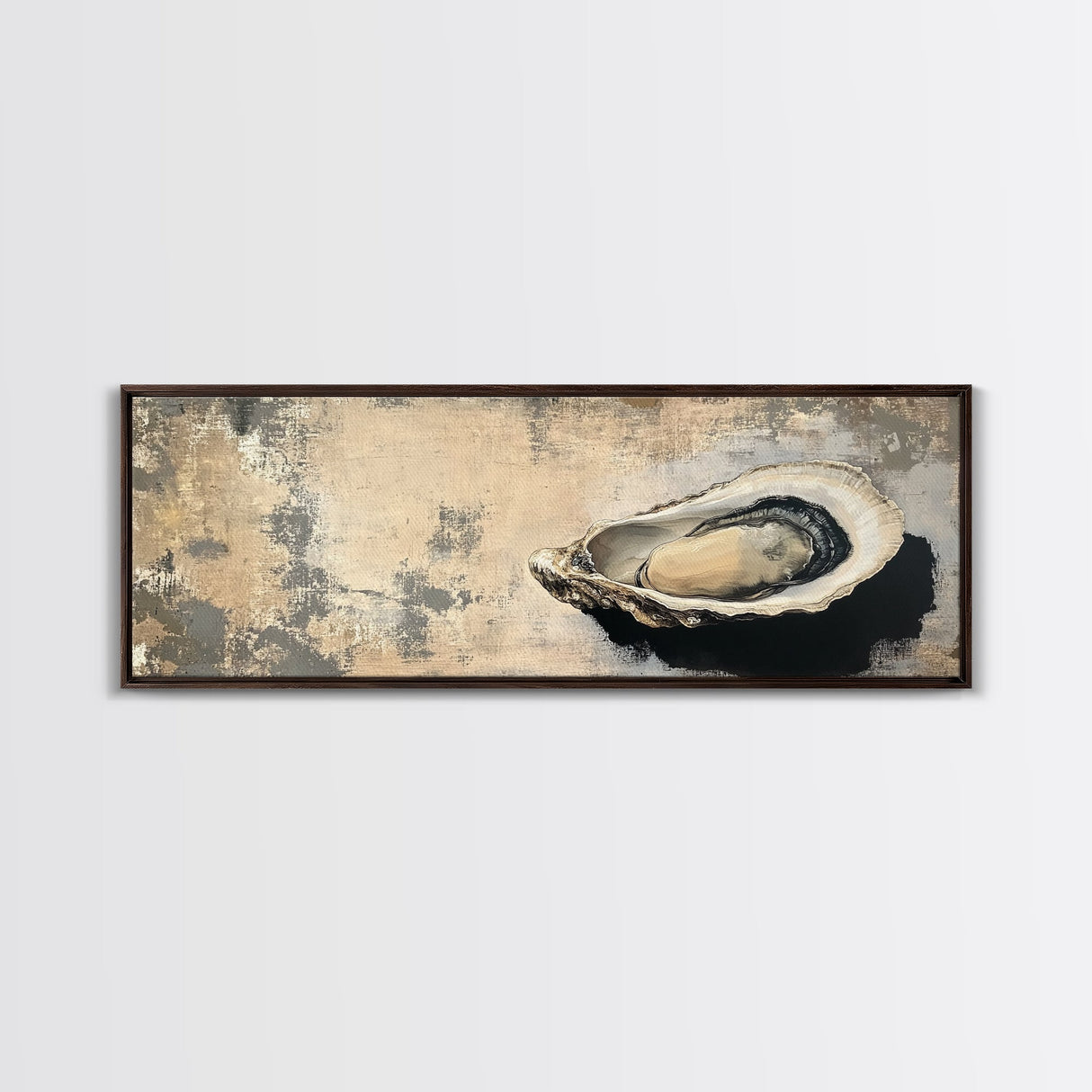 Wabi Sabi Kitchen Wall Decor, Oyster Shell Painting Print, Canvas Print, Oyster Wall Art, Boho Kitchen Decor, Dining Room Wall Art, Kitchen Decor