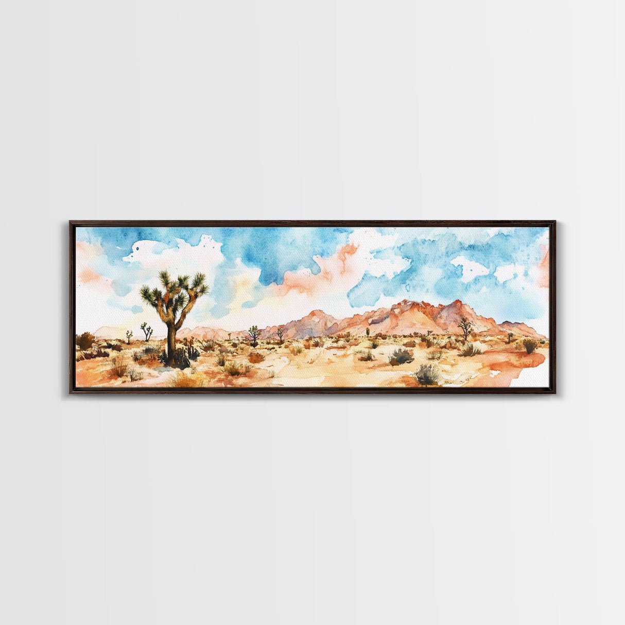 Desert Landscape Painting Print, Pueblo Style Home Decor, Southwestern Farmhouse Painting of Joshua Tree California, Minimalist Decor