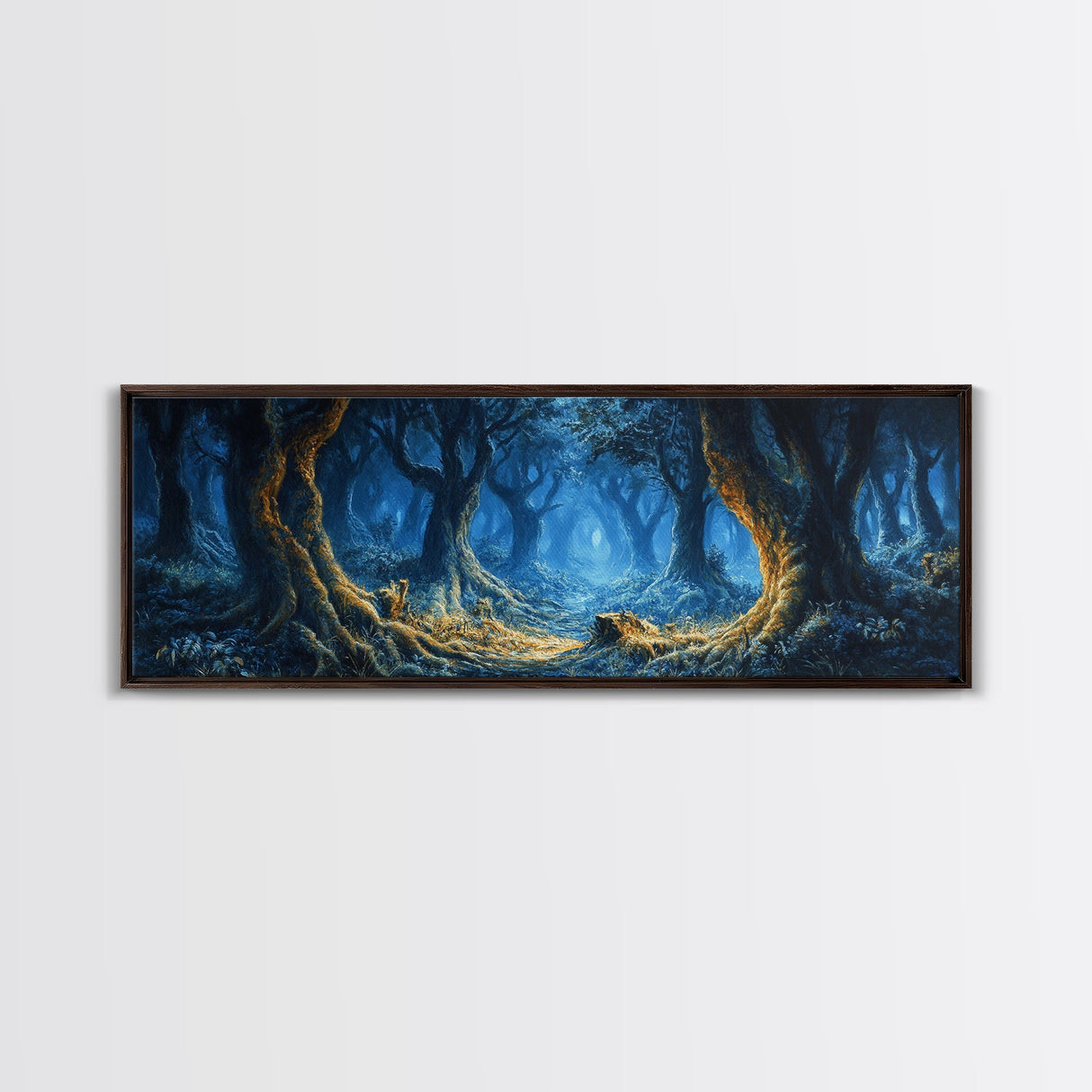 Tunnel of Trees Through a Fantasy Forest, Framed Canvas Print, Fantasy Wall Art, Mythical Fantasy Art, Autumn Fantasy Art, Surreal Fantasy Art