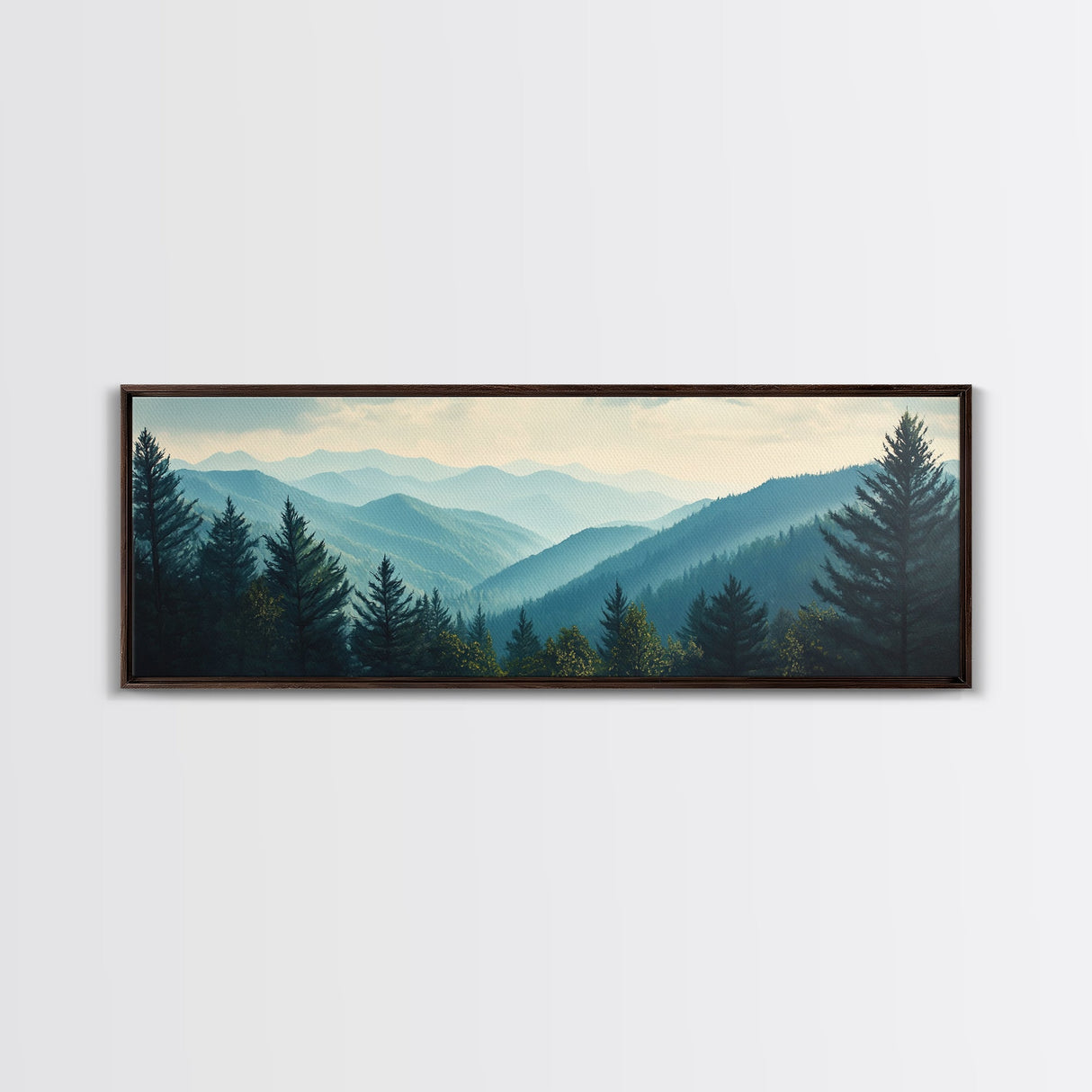 Mountain Painting Print, Mountain Art, Panoramic Wall Art, Extra Wide Horizontal Art, Ultra Wide Wall Art, Blue Ridge Mountains Painting