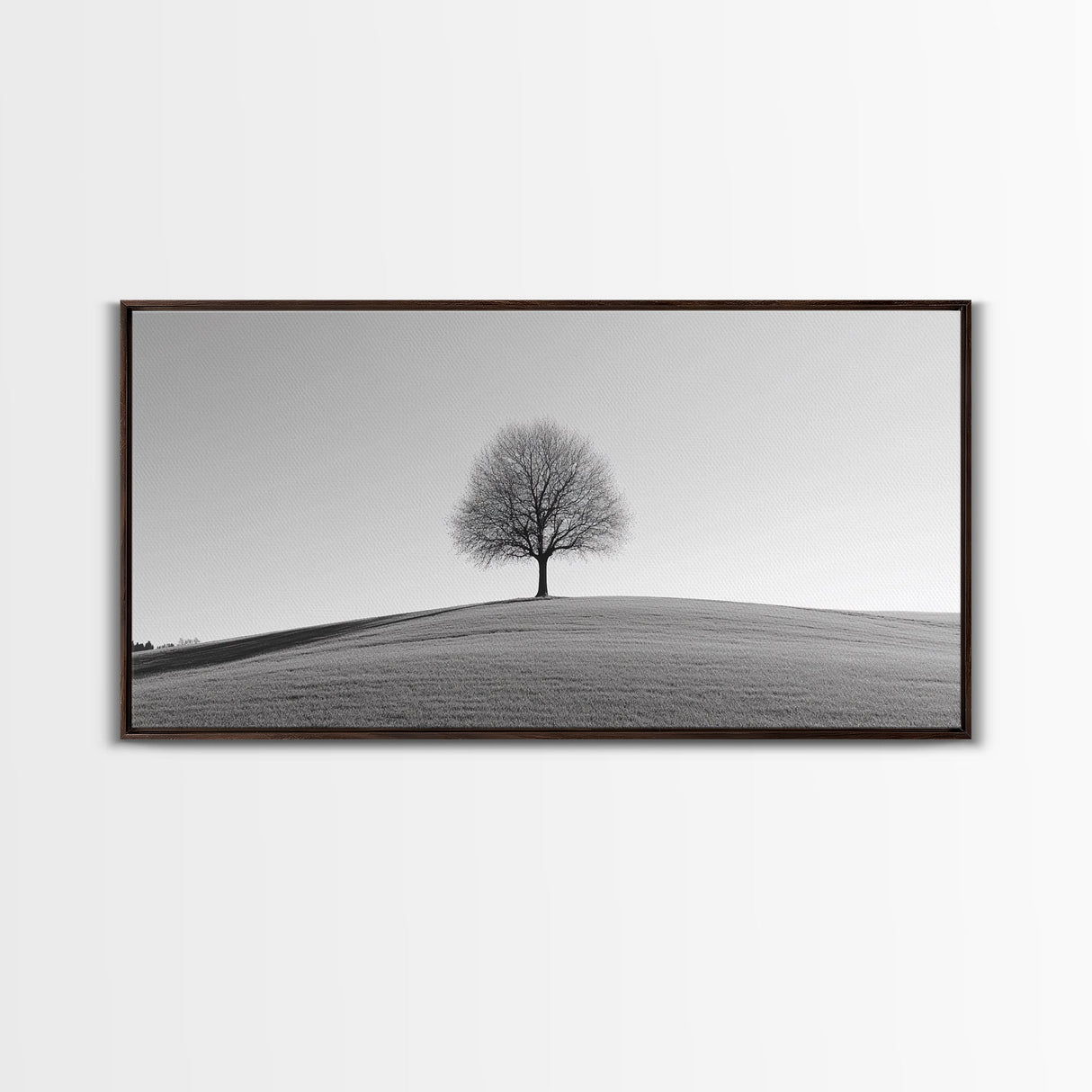 Loneliness - Framed Canvas Print Ready To Hang Wall Art - Thought Provoking Art - Moody Wall Art - Moody Painting - Black and White Dead Tree Art