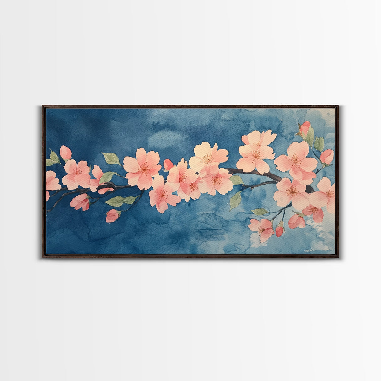 Cherry Blossoms Wall Art Canvas Print - Pink Cherry Blossom Canvas Oil Painting - Wabi Sabi Wall Art - Purple Tree Nature Decor