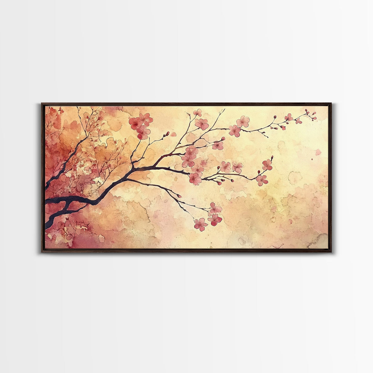 Original Floral Exquisite Canvas Wall Art, Cherry Blossoms, Wabi Sabi Decor, Boho Home Decor, Boho painting, Original Painting Print