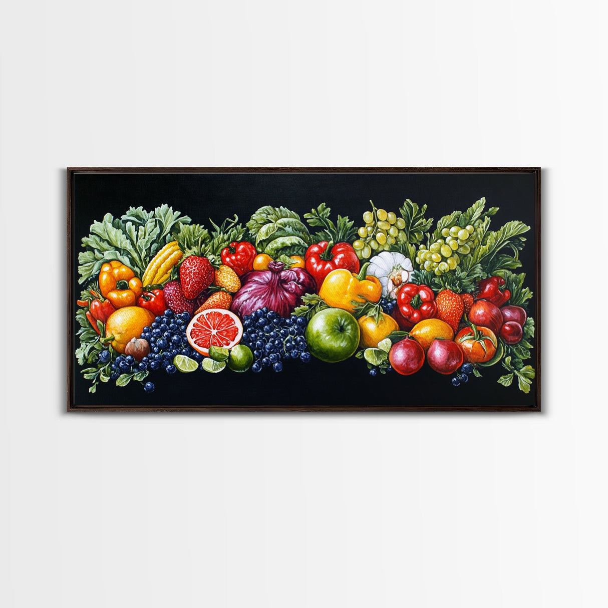 Fruits and Vegetables Wall Art Canvas Print, Kitchen Decor, Kitsch Decor, Kitchen Wall Art, Dining Room Decor, Modern Farmhouse Kitchen Art