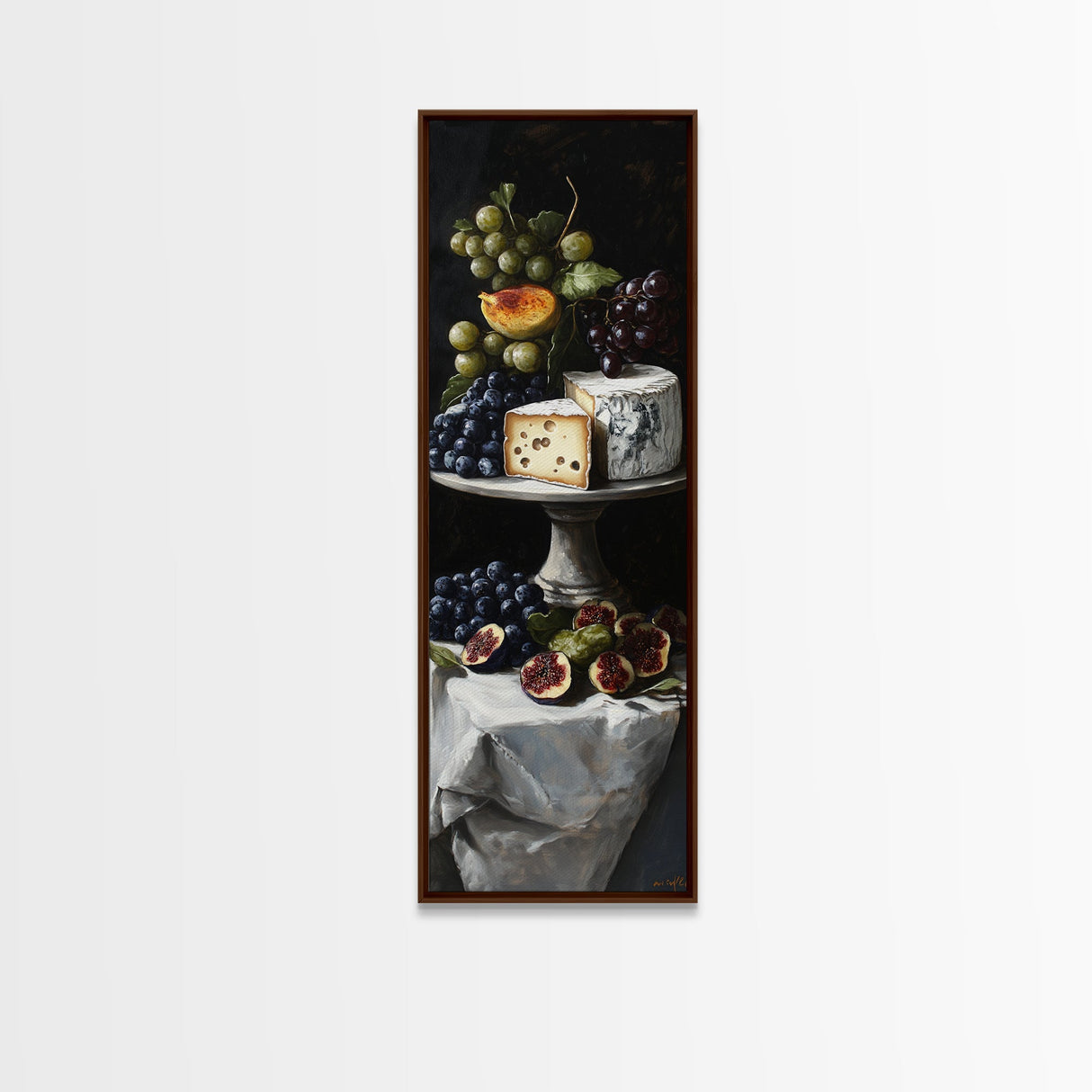 Canvas Print Cheese Platter with Grapes Art Farmhouse Wall Art Food Review Kitchen Decor Rustic Art