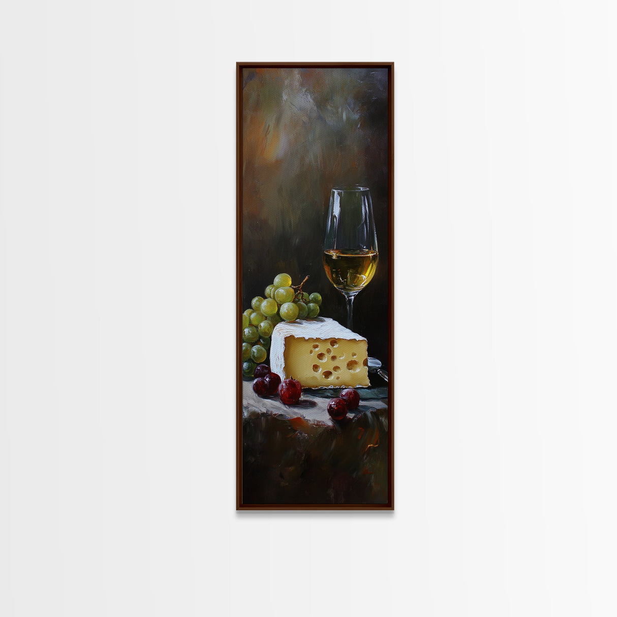 Framed Canvas Print Cheese and Wine Kitchen Art Farmhouse Decor Food Review Wall Art Culinary Kitchen Print