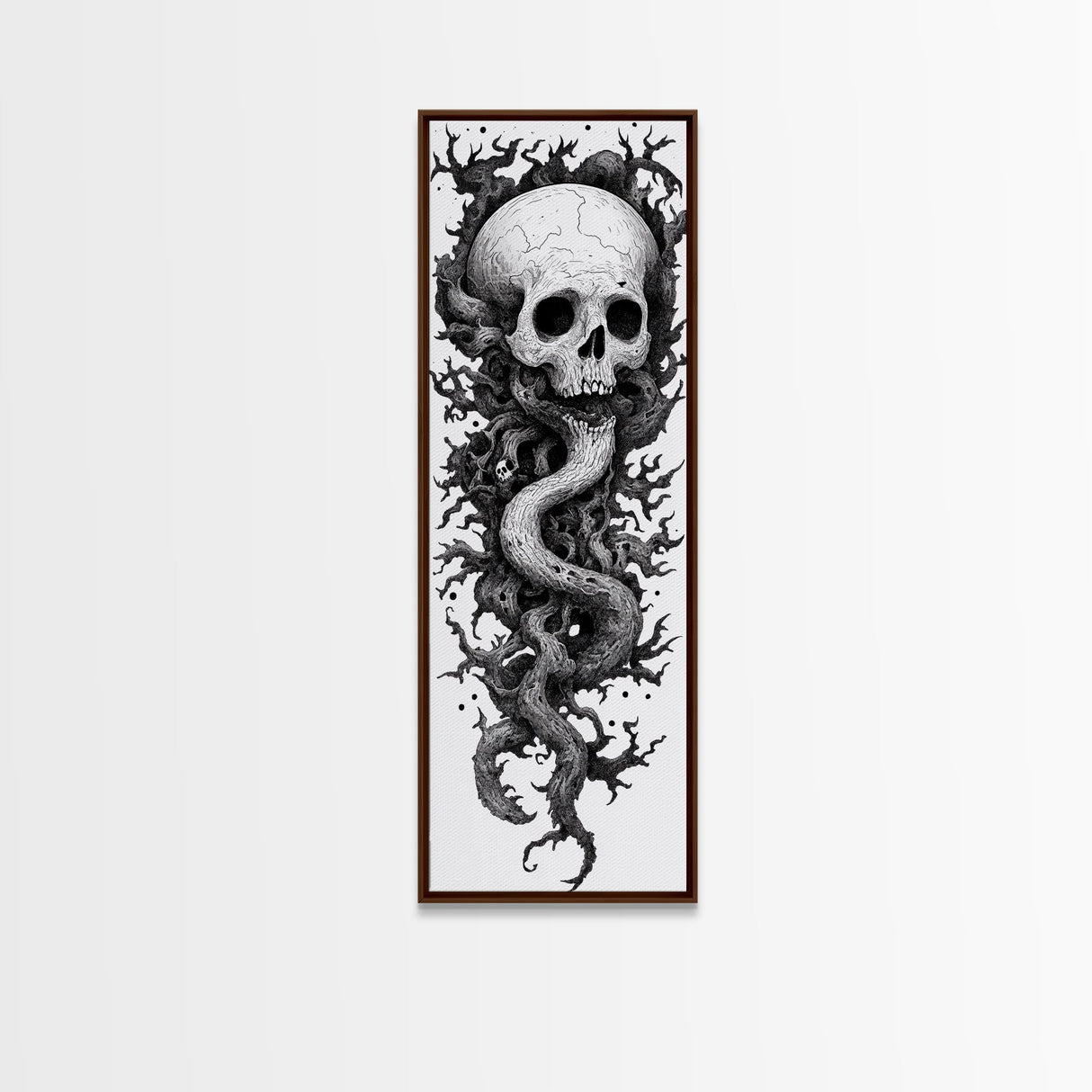 Cosmic Horror Wall Art Framed Canvas Print, Skull Art, Skull Painting Print, Skull Wall Art, Halloween Decor