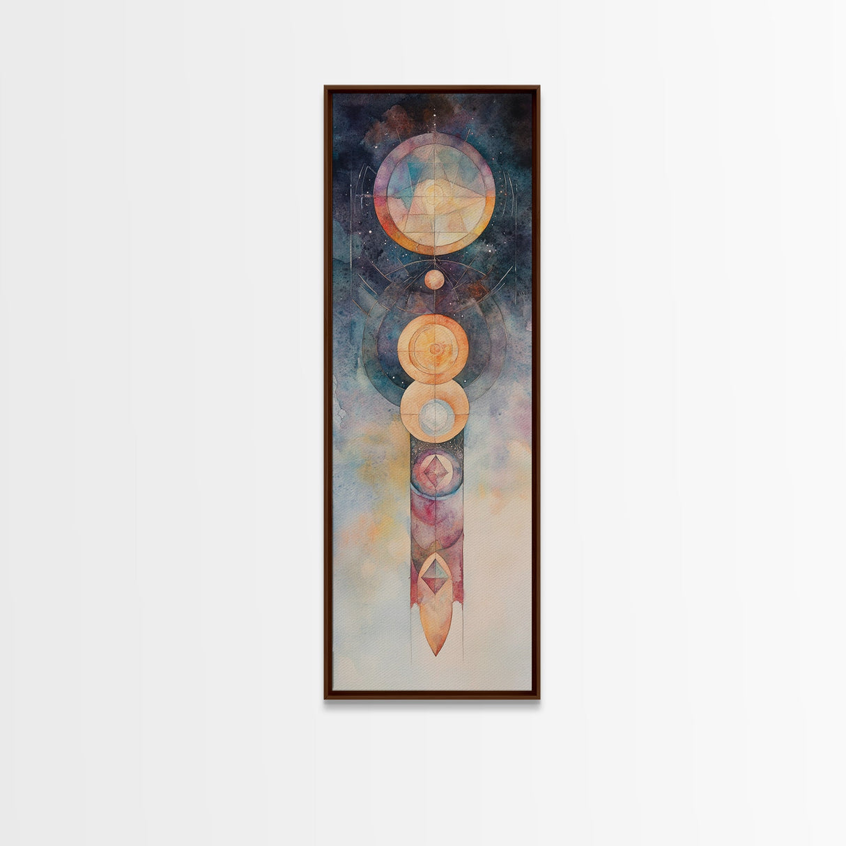Sacred Geometry Art, Mystic Canvas Print, Sacred Geometry Art, Vertical Wall Art For Bedroom And Living Room Decor