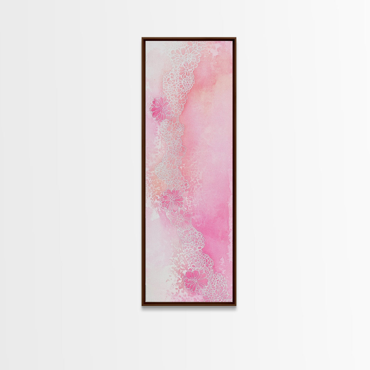Pink Lace Canvas Print Light Pink Abstract Art Feminine Minimalist Bedroom Decor Vertical Wall Art Wabi Sabi Art Rustic Home Gift Idea