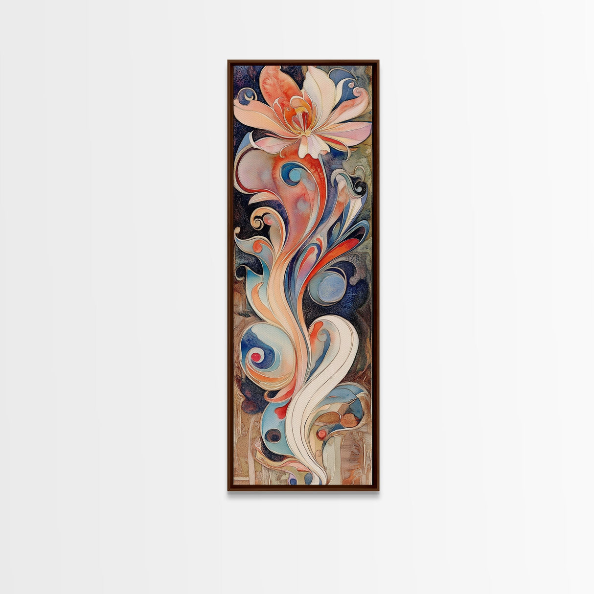 Canvas Print Art Nouveau Print Botanical Prints Floral Style Vertical Wall Art Chinoiserie Wall Art Rustic Decor Christmas Gift Idea