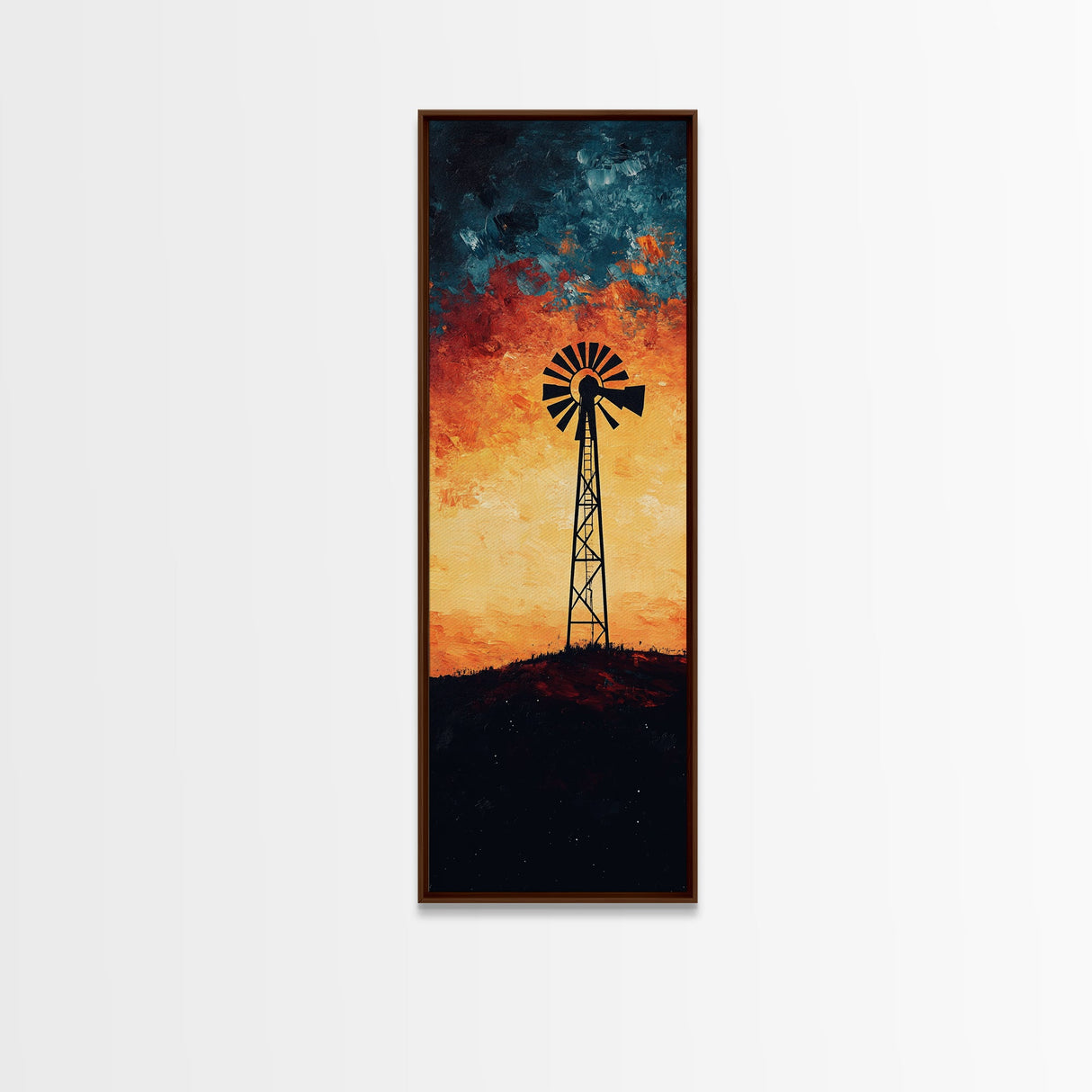 Windmill Canvas Print Southwest Wall Art, Moody Desert Sunset Artwork, Rustic Decor, Joshua Tree Inspired, Gift Idea for Her