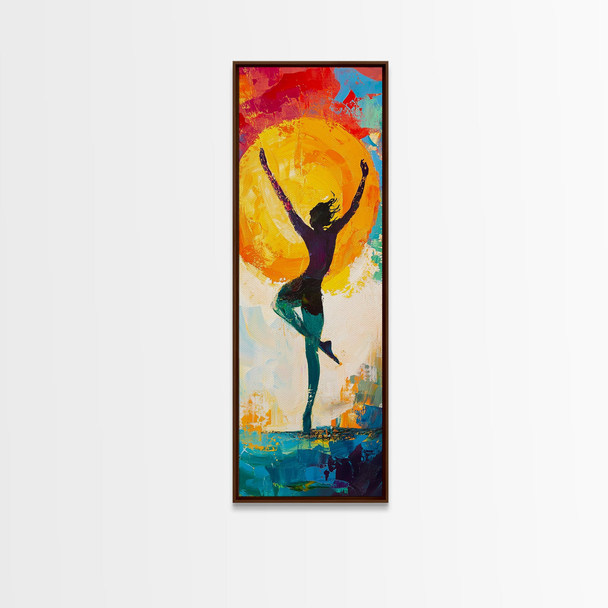 Sunset Dance Painting Canvas Print Boho Art Vibrant Sunset Colors Vertical Artwork Coastal Cowgirl Wall Art Gift Idea