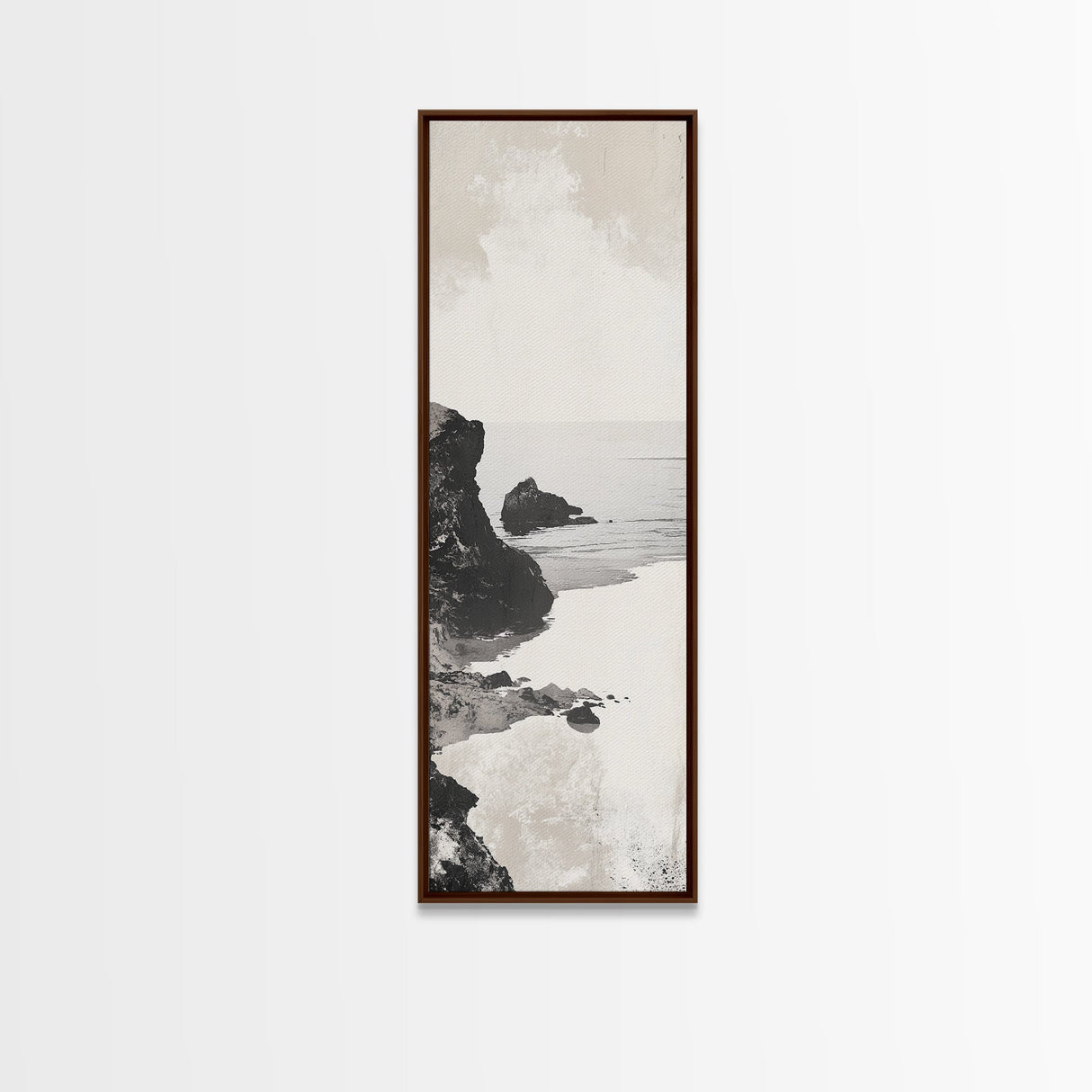 Tranquil Coastal Rocks Canvas Print Nautical Wall Art Minimalist Art Seascape Art Bedroom or Living Room Rustic Coastal Decor Piece