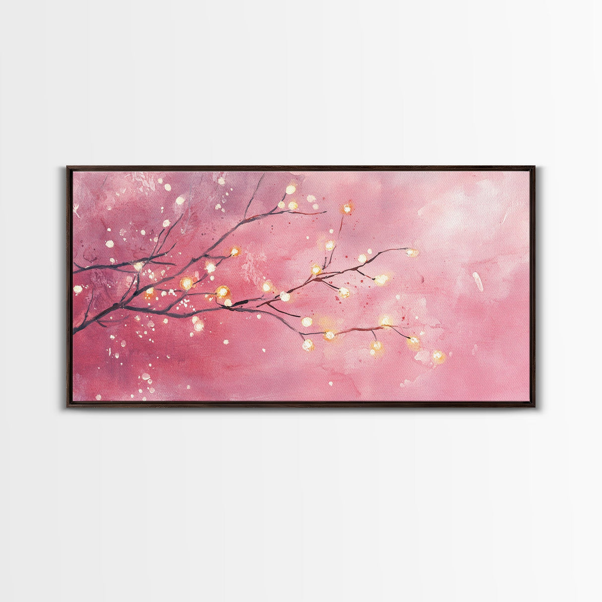 Light Pink Cherry Blossom Canvas Print | Cherry Blossom Painting | Sakura Wall Art | Nature Inspired Art | Bedroom Above Bed Decor