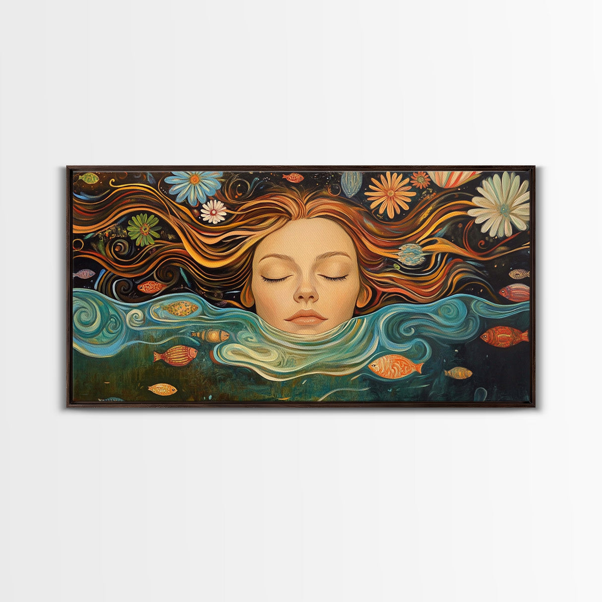 Surreal Dreamscape Framed Canvas Print Whimsical Art Featuring Floral Fantasy Unique Gift Idea Bedroom Wall Art Boho Inspired Artwork