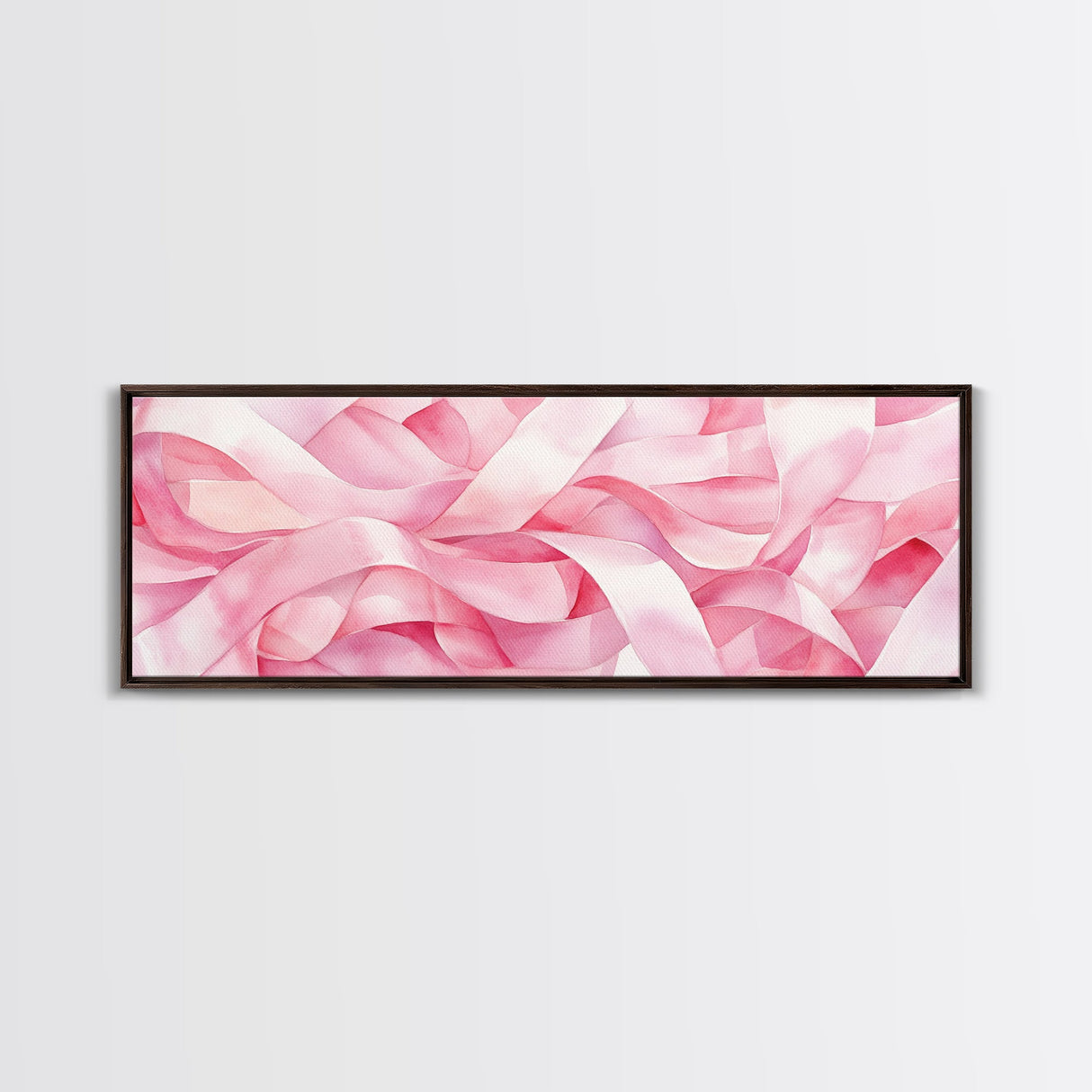 Pink Ribbon Abstract Art Canvas Print Light Pink Wall Art Minimalist Artwork Bedroom Art Above Sofa Decor Gift Idea For Her