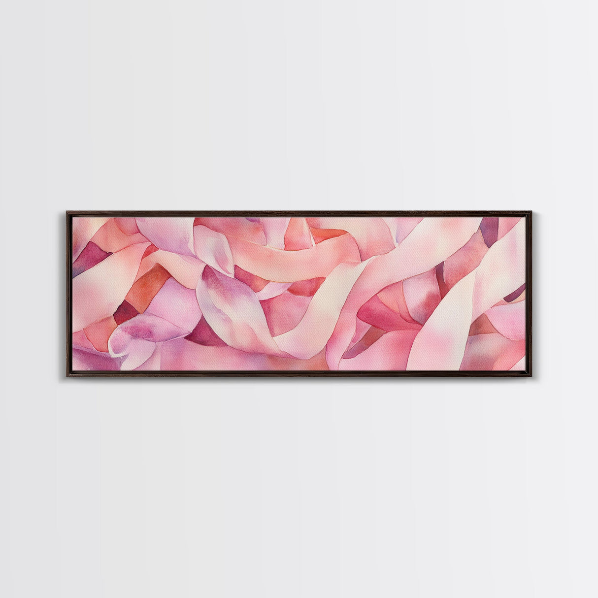 Light Pink Ribbon Abstract Canvas Print, Minimalist Wall Art, Living Room Art, Pastel Home Decor, Pink Abstract Art, Above Sofa Art