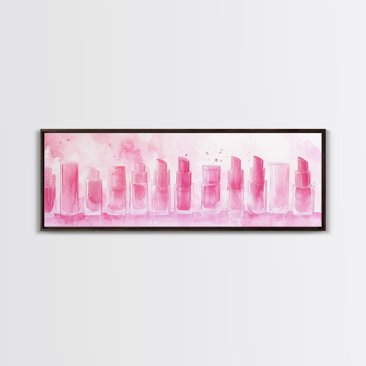 Pink Lipstick Wall Art, Canvas Print, Feminine Beauty Decor, Whimsical Art, Perfect Gift Idea, Above Desk Artwork, Makeup Room Style