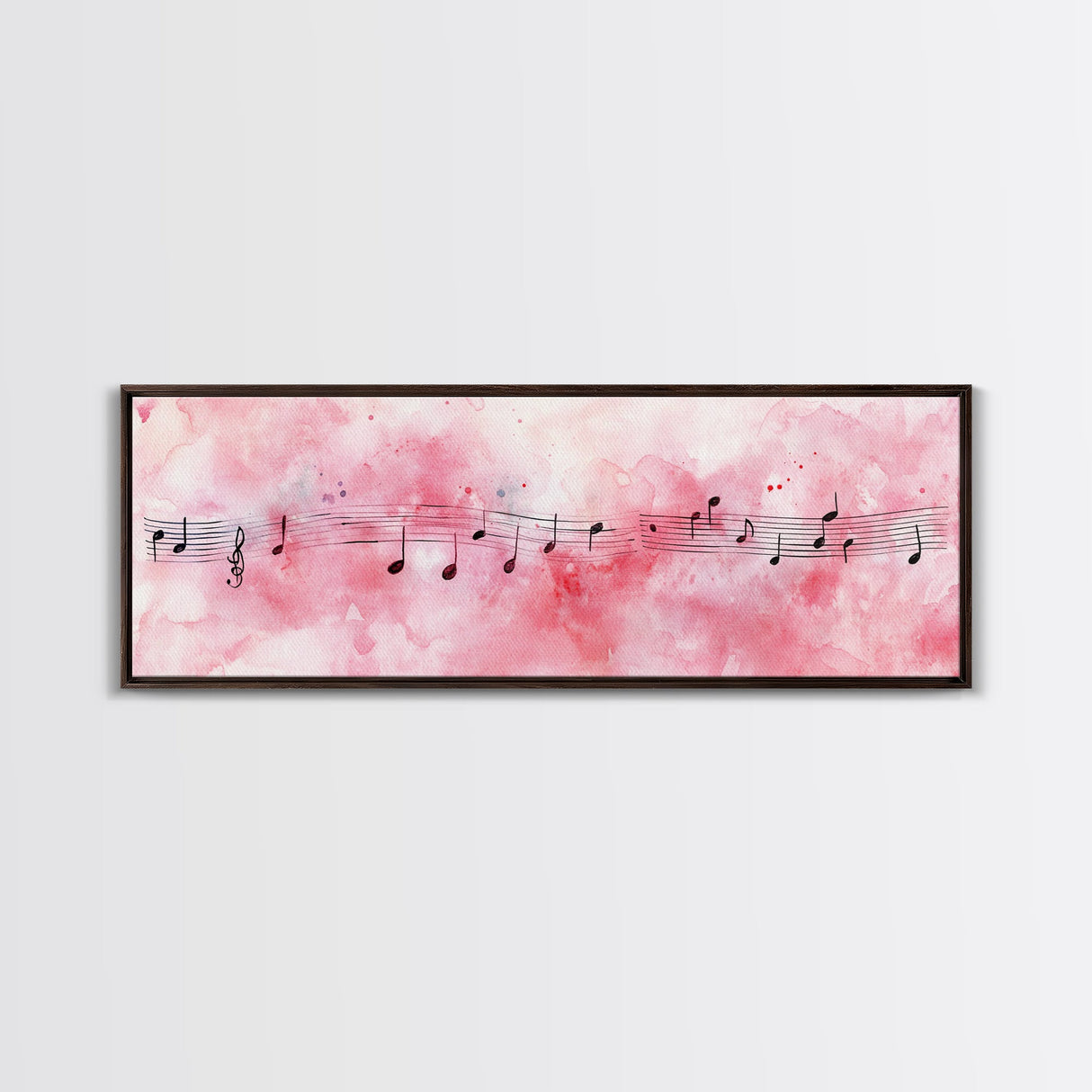 Musical Notes Canvas Print Artistic Sheet Music Wall Art Light Pink Abstract Artwork Rustic Wabi Sabi Art Living Room Decor Gift
