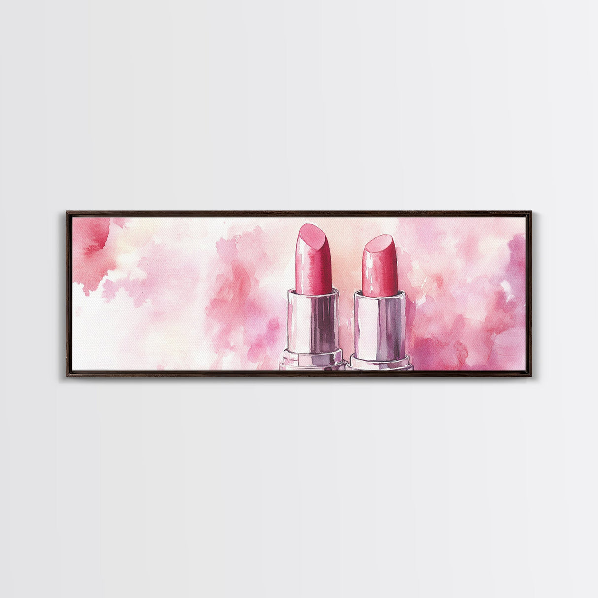 Lipstick Canvas Print, Whimsical Feminine Wall Art, Pink Abstract Makeup-Inspired Art, Bedroom or Beauty Room Gift Idea, Light Pink Decor