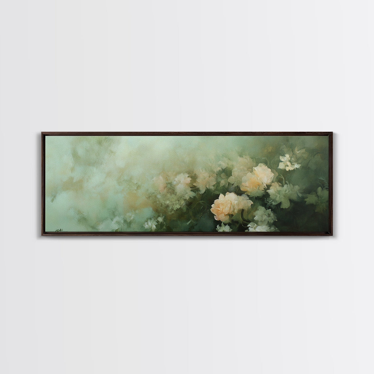 Soft Pastel Roses Framed Canvas Print – Rose Painting, Light Pink Wall Art, Rustic Wall Art, Minimalist Art, Guest Room Art