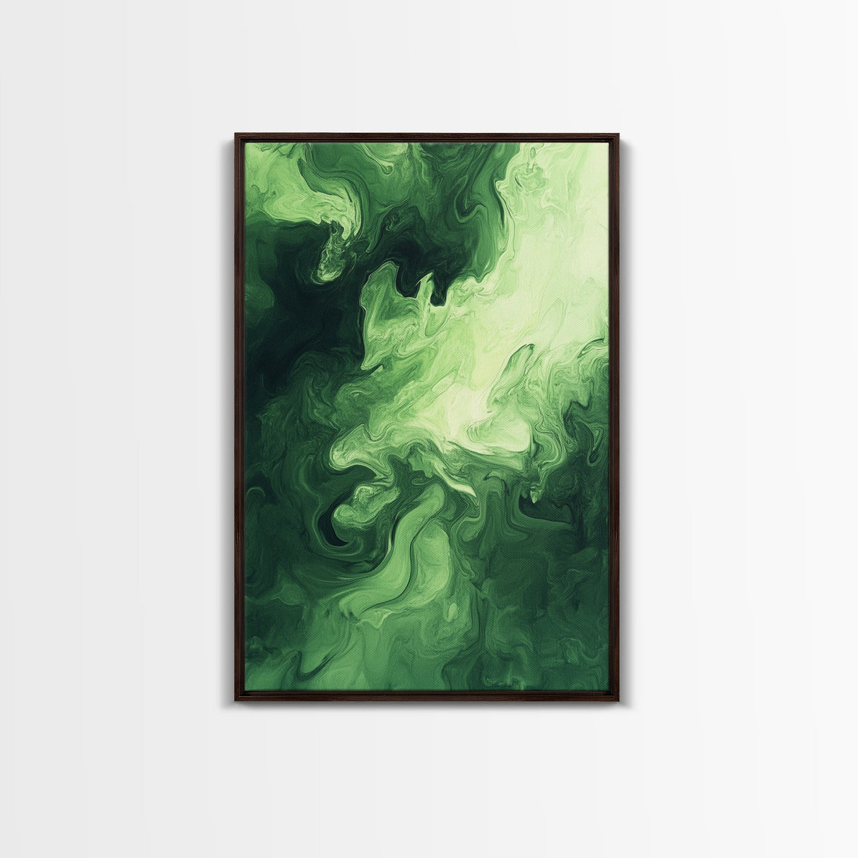 Modern Abstract Green Canvas Print, Sage Green Wall Art, Farmhouse Decor, Minimalist Vertical Art, Living Room Rustic Decor